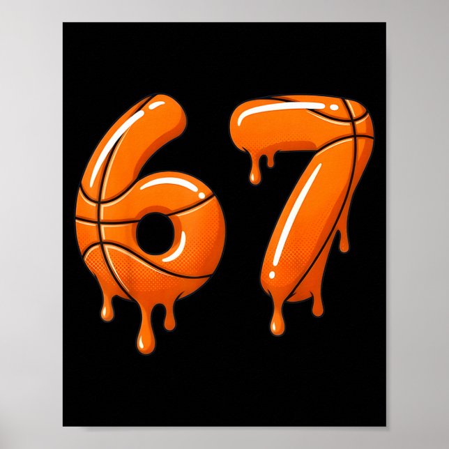 Póster Basketball 67 Meme Funny Cool Slam Dunk For Boys K (Frente)