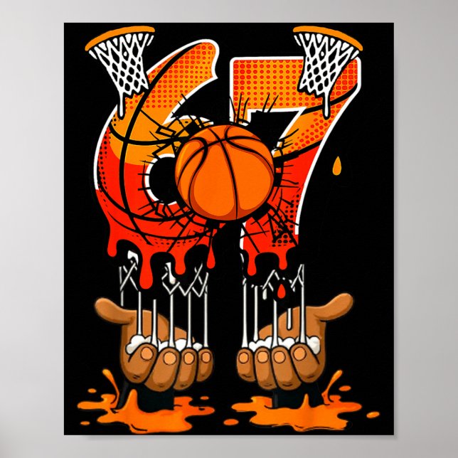 Póster Basketball 67 Six Seven 6 7 Boys Funny Gen Alpha M (Frente)