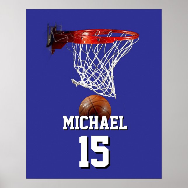 Póster Basketball Add Your Name & Number Pop Art (Frente)