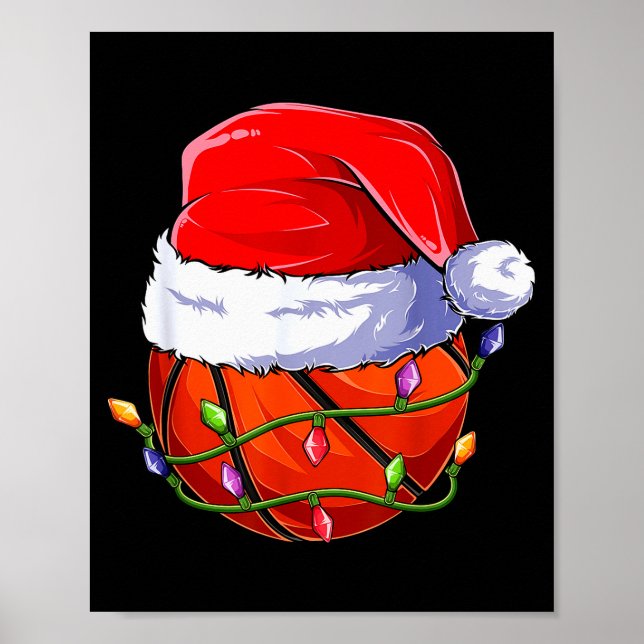 Póster Basketball Christmas Boy Apparel, Funny Santa Srt  (Frente)