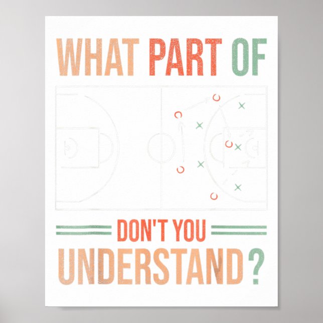 Póster Basketball Coach What Part Of Dont You Understand  (Frente)