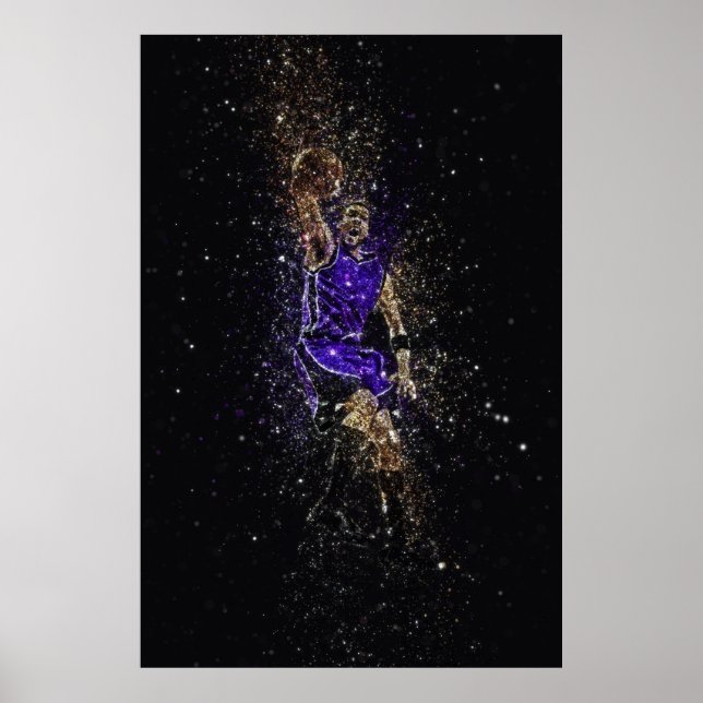 Póster Basketball dunk glitter (Frente)