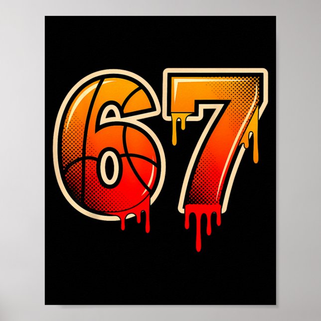 Póster Basketball Ice Cream Drip Funny 67 Six Seven Gen A (Frente)