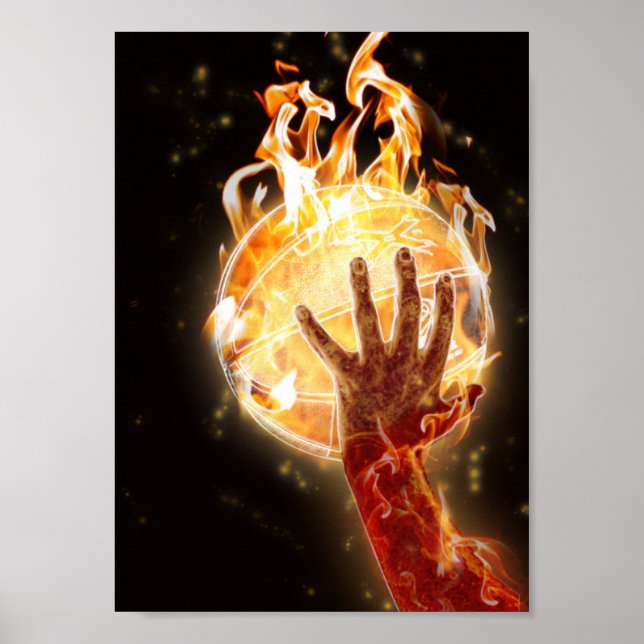 Póster Basketball on Fire Value Poster Paper (Matte) (Frente)