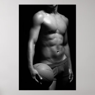 Póster basketball player B&W photoprint