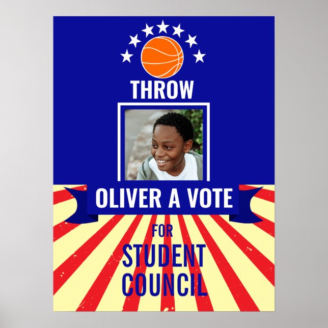 Póster basketball Throw Vote Sports-Themed Voting Poster  (Frente)
