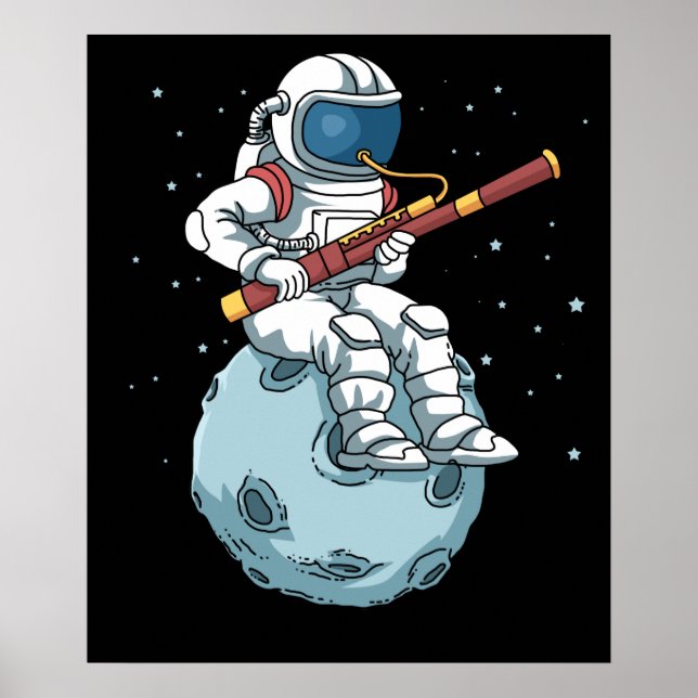Póster Baspronto astronauta astronauta jugador de banda d (Frente)