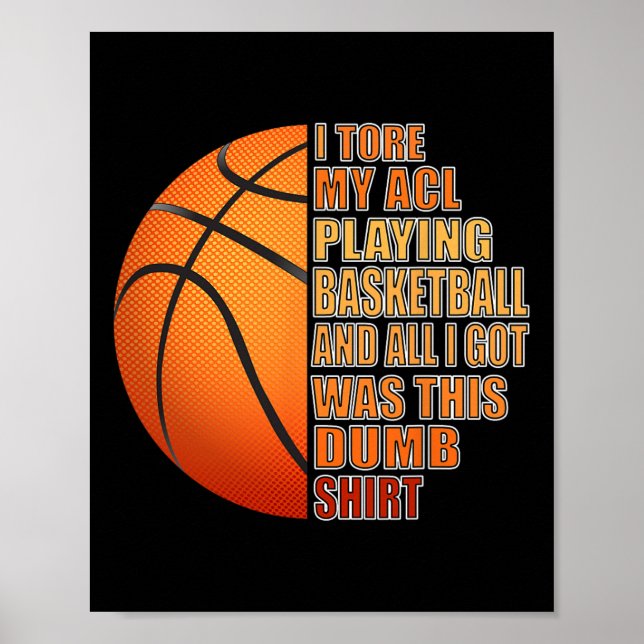 Póster Básquetbol Knee Ligamento Diversión de lesión (Frente)