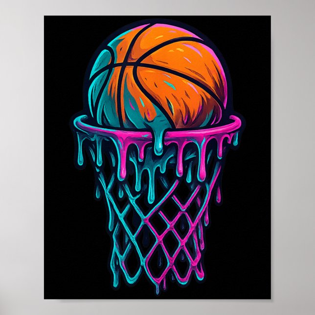 Póster Básquetbol para niños Chicas - Drippy Baske (Frente)