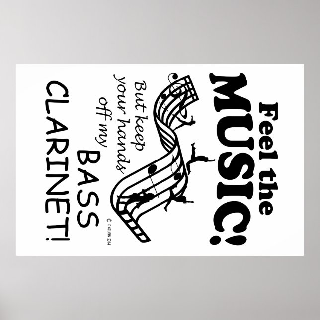 Póster Bass Clarinet Siente La Música (Frente)