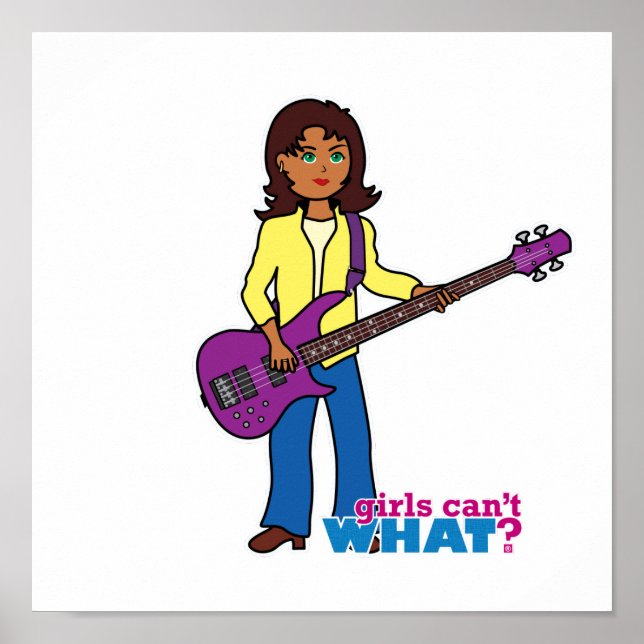 Póster Bass Guitar Chica (Frente)