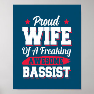 Póster Bass Guitar Player Guitarist Bassist Wife 