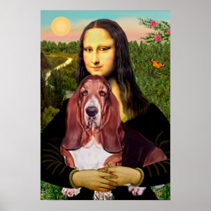 Póster Basset 1 - Mona Lisa