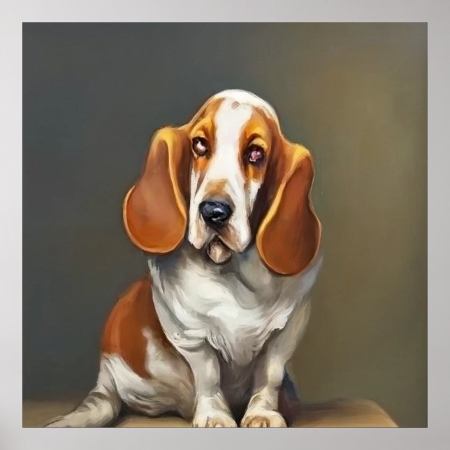 Póster Basset Artesien Normand - Retrato de perro (Frente)