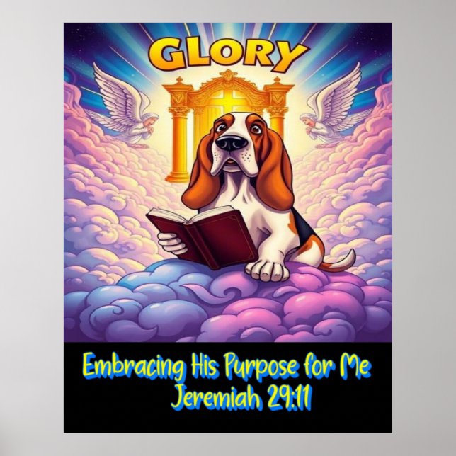 Póster Basset Hound Abrazando Su Propósito Para Mí (Frente)