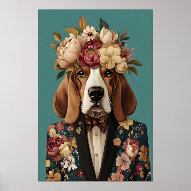 Póster Basset Hound In Suit Poster, Basset Hound (Frente)