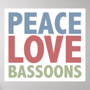 Póster Bassoons de amor por la paz