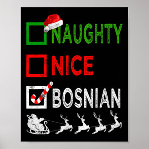 Póster Bastante travieso Navidades bosnios Pajamas Funny