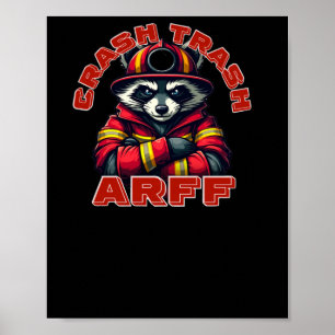 Póster Basura del choque. Bomberos de Rescate de Aeronave