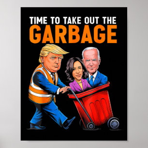 Póster Basura Para El Momento Divertido De Trump 2024 De 