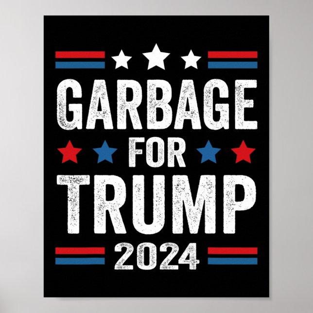 Póster Basura para los partidarios de Trump 2024 (Frente)