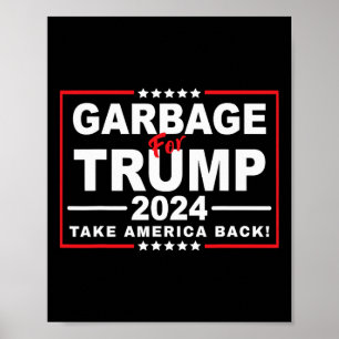 Póster Basura para Trump 2024: Divertido partidario de Tr