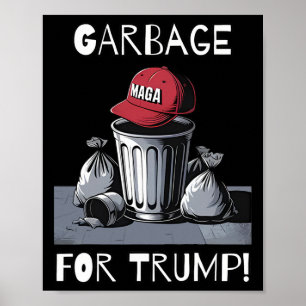 Póster Basura para Trump La Basura Mega Gorra puede