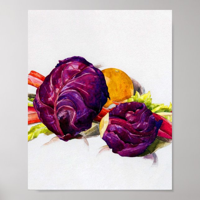 Póster Basura roja, ruibarbo y naranja de Charles Demuth (Frente)