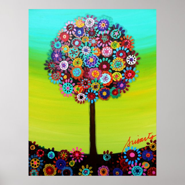 Póster Bat Mitzvah, bar del árbol de la vida (Frente)