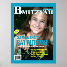 Póster Bat Mitzvah Magazine Poster Verde azulado