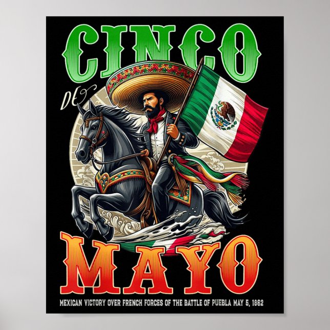 Póster Batalla Cinco De Mayo De Hombres Mexicanos De Pueb (Frente)