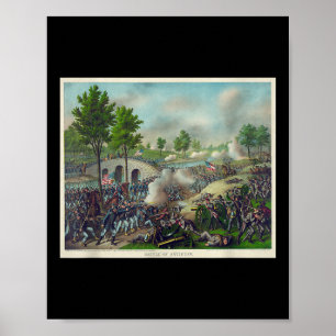Póster Batalla De Antietam Pintando Batalla De Guerra Civ