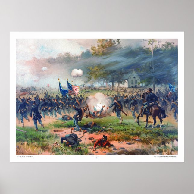 Póster Batalla de Antietam Thure de Thulstrup 1887 Restau (Frente)