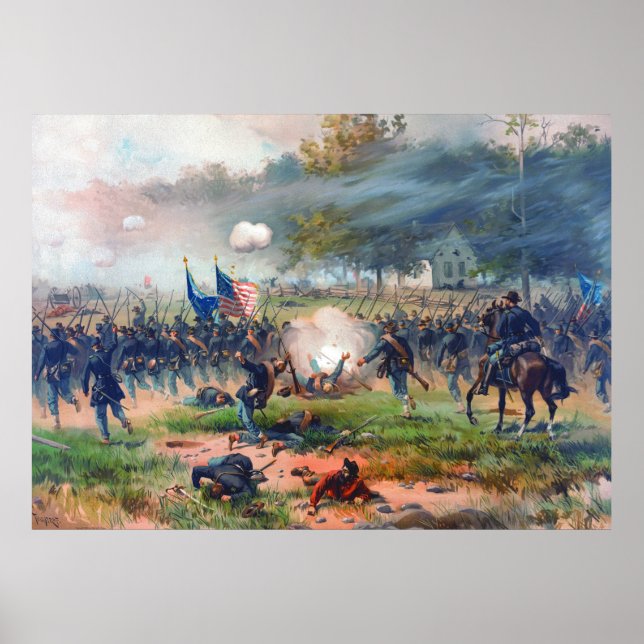 Póster Batalla de Antietam Thure de Thulstrup 1887 Restau (Frente)