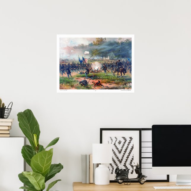 Póster Batalla de Antietam Thure de Thulstrup 1887 Restor (Oficina en casa)