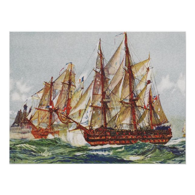 Póster Batalla de barcos de Trafalgar (Anverso)