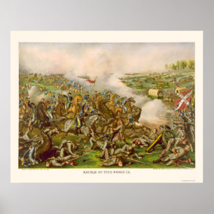 Póster Batalla de cinco horquillas, VA 1865