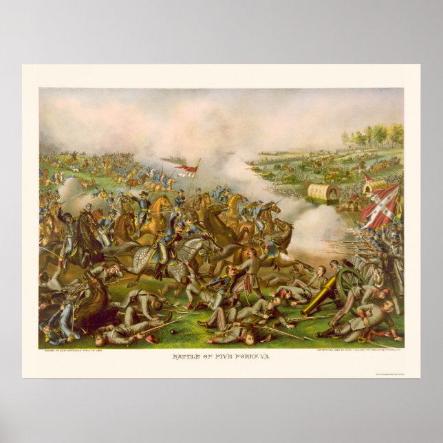 Póster Batalla de cinco horquillas, VA 1865 (Frente)