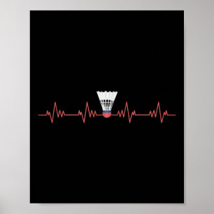 Póster Batalla De Corazón De Badminton Con Transbordador 