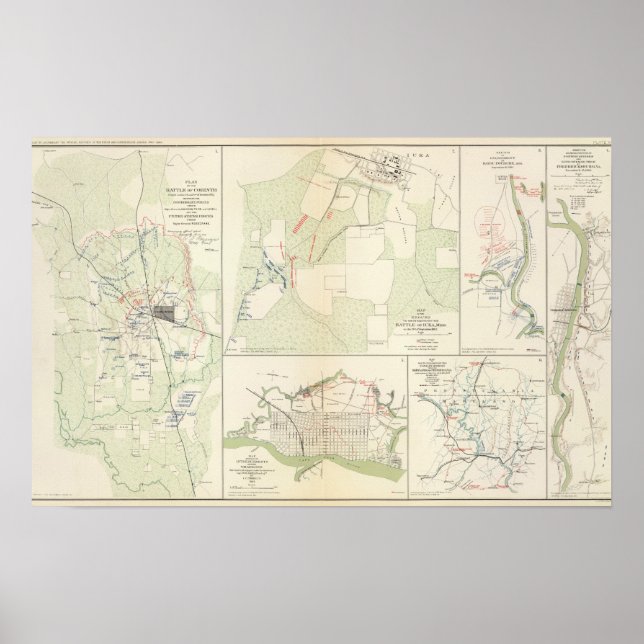 Póster Batalla de Corinth Iuka Bayou Fourche (Frente)