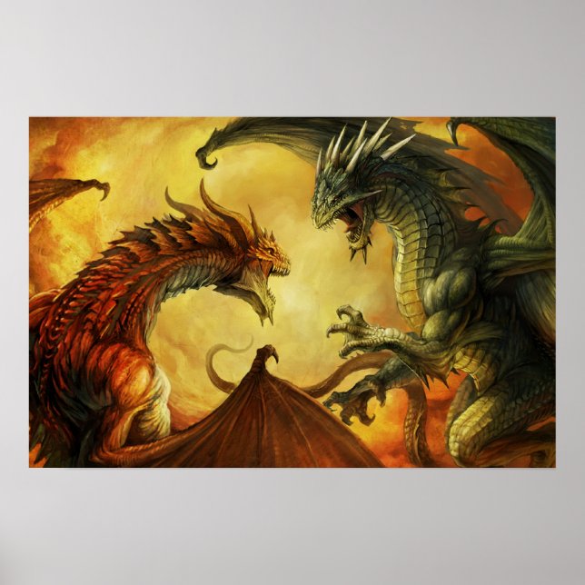Póster Batalla de dragones, gran Poster (Frente)