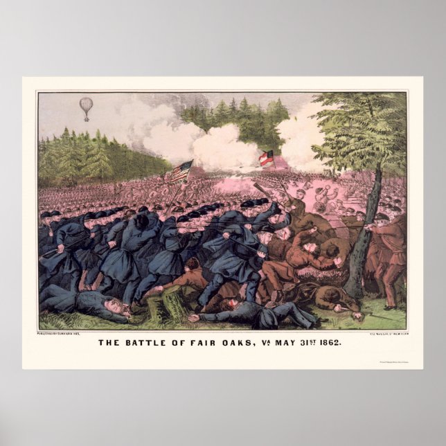 Póster Batalla de Fair Oaks en 1862 (Frente)