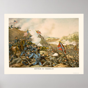 Póster Batalla de Franklin por Kurz y Allison 1864
