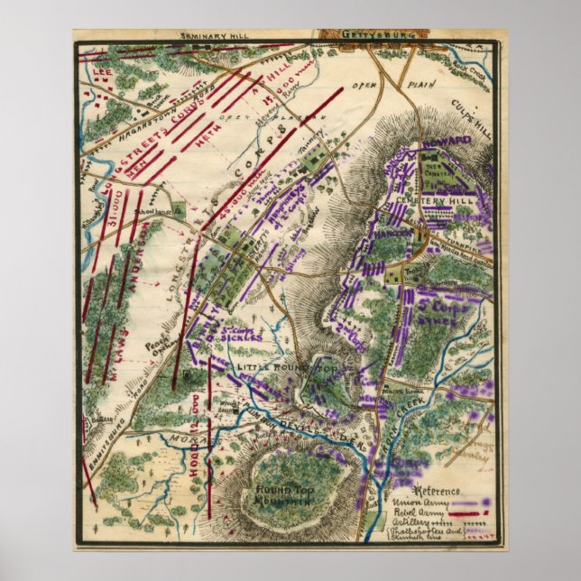 Póster Batalla de Gettysburg 4 (Frente)