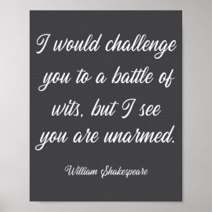 Póster Batalla de ingenio de William Shakespeare Literatu