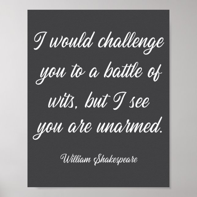 Póster Batalla de ingenio de William Shakespeare Literatu (Frente)