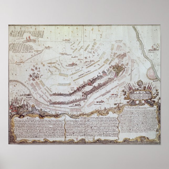 Póster Batalla de Kolin en Bohemia, 18 de agosto de 1757 (Frente)