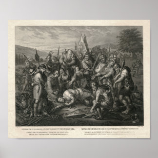 Póster Batalla de la escena de la historia heroica suiza