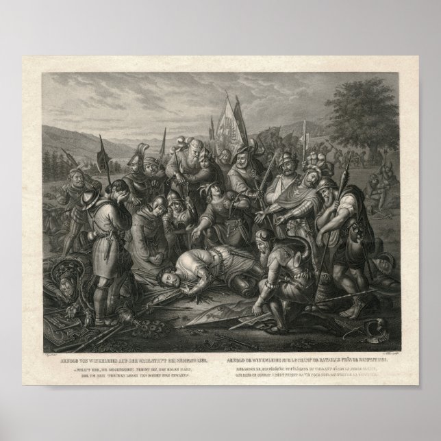 Póster Batalla de la escena de la historia heroica suiza  (Frente)