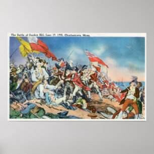 Póster Batalla de la escena del Bunker Hill -